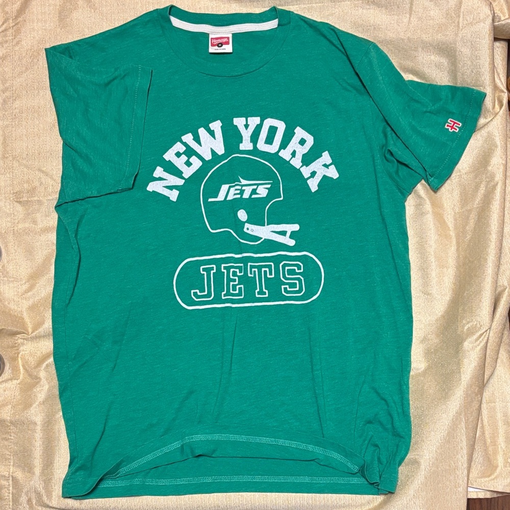 HOMAGE Green New York Jets Graphic Tee with White Print